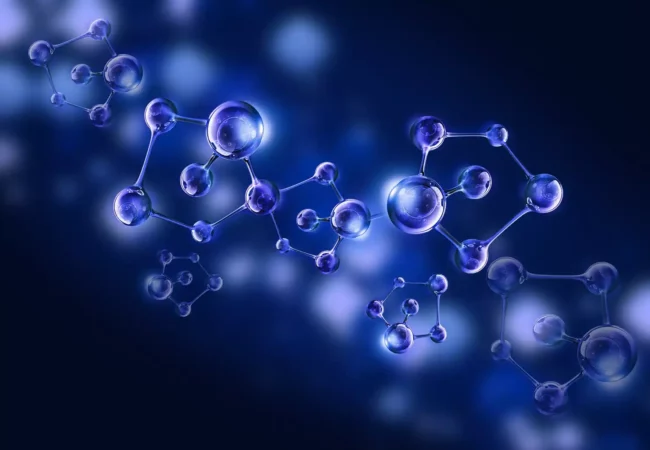 Blue DNA Helix Molecule