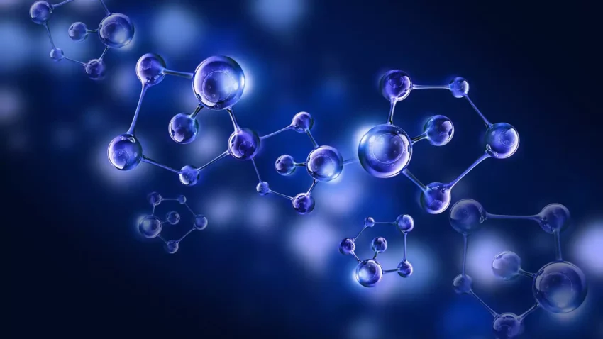Blue DNA Helix Molecule
