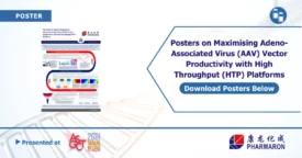 A digital poster promoting "Posters on Maximising Adeno-Associated Virus (AAV) Vector Productivity with High Throughput (HTP) Platforms" is now available. Featuring a preview image, logos of ASCPT 26th Annual Meeting and Pharmaron, plus a download link, this resource offers insights into bioanalytical development.